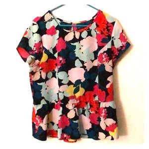 Printed Peplum Top, XL, GAP, Large